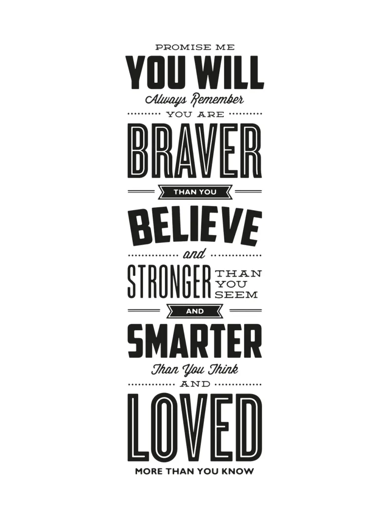 Er wordt meer van je gehouden dan je weet Typografie Print hahnemühle van THE MOTIVATED TYPE