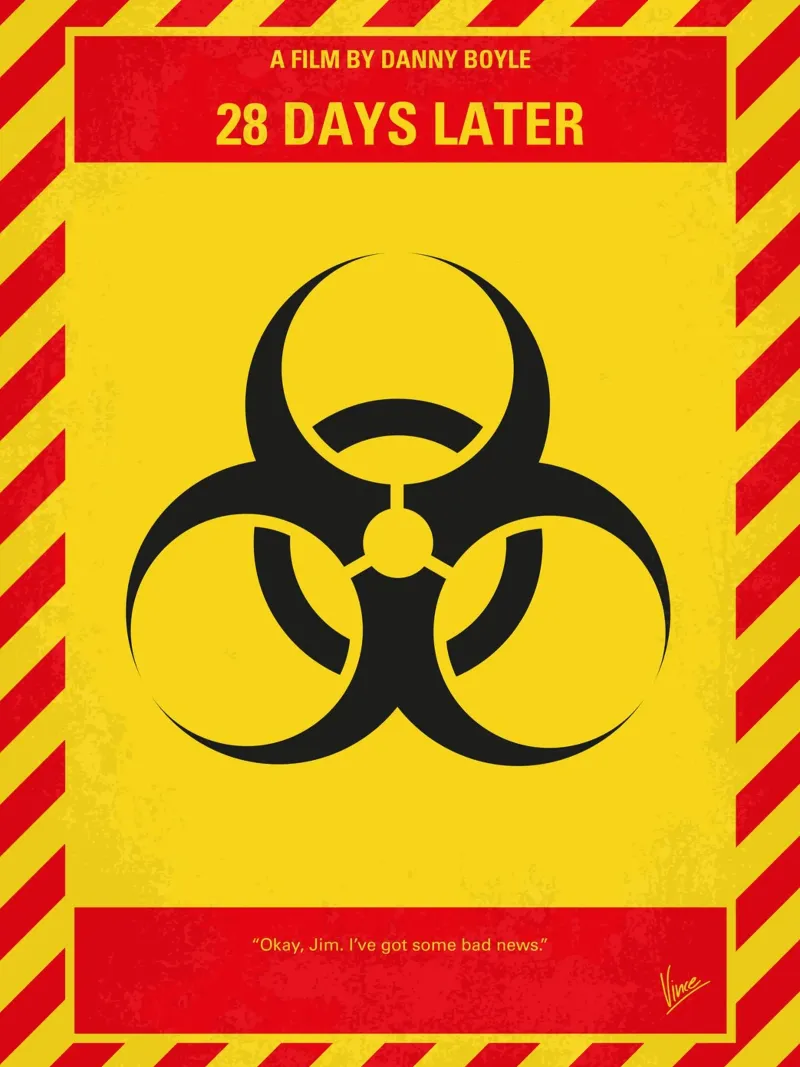 No1029 My 28 Days Later minimal movie poster alluminio dibond da Chungkong