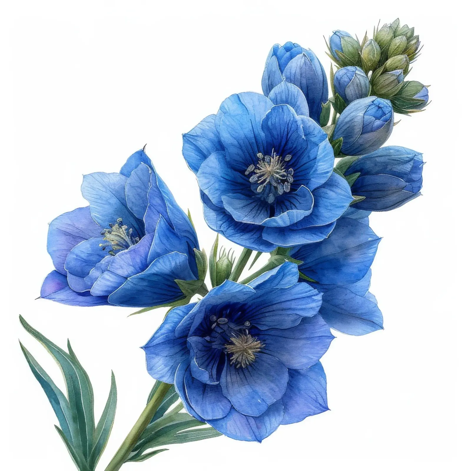 Delphinium bloem 2 canvas van Bold Blooms