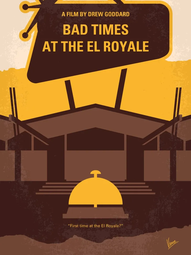 No1044 My Bad Times at the El Royale minimal movie poster poster con telaio in legno da Chungkong