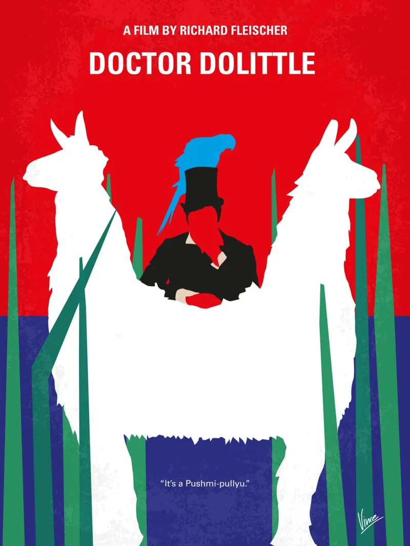 No1048 My Doctor Dolittle minimal movie poster Alu-Dibond von Chungkong