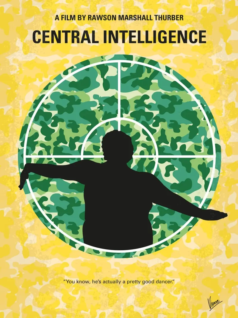 No1049 My Central Intelligence minimal movie poster poster con telaio in alluminio da Chungkong