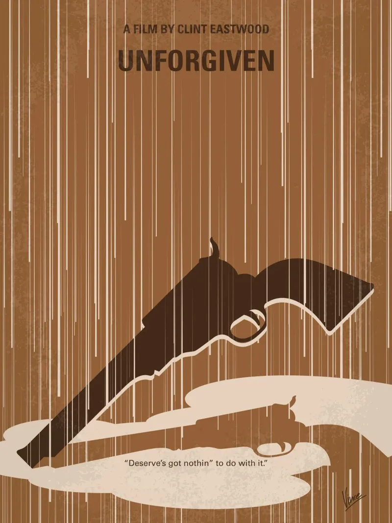 No1050 My UNFORGIVEN minimal movie poster pellicola backlit da Chungkong