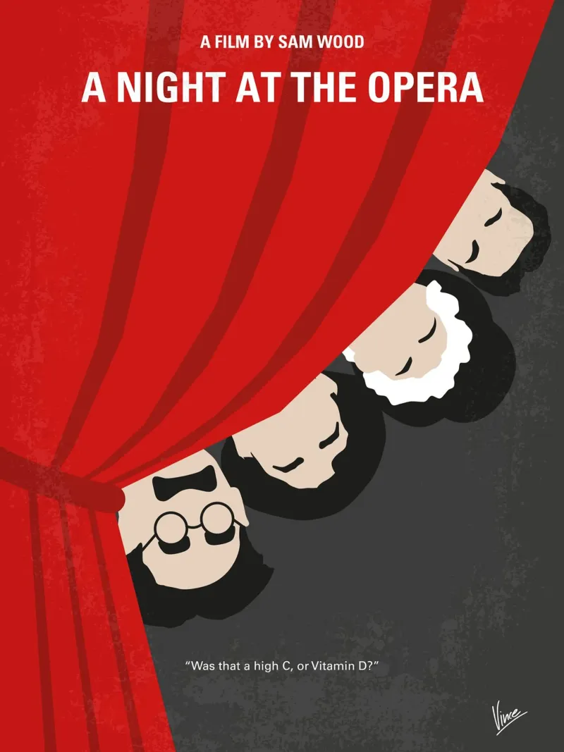 No1053 My A Night at the Opera minimal movie poster pellicola backlit da Chungkong