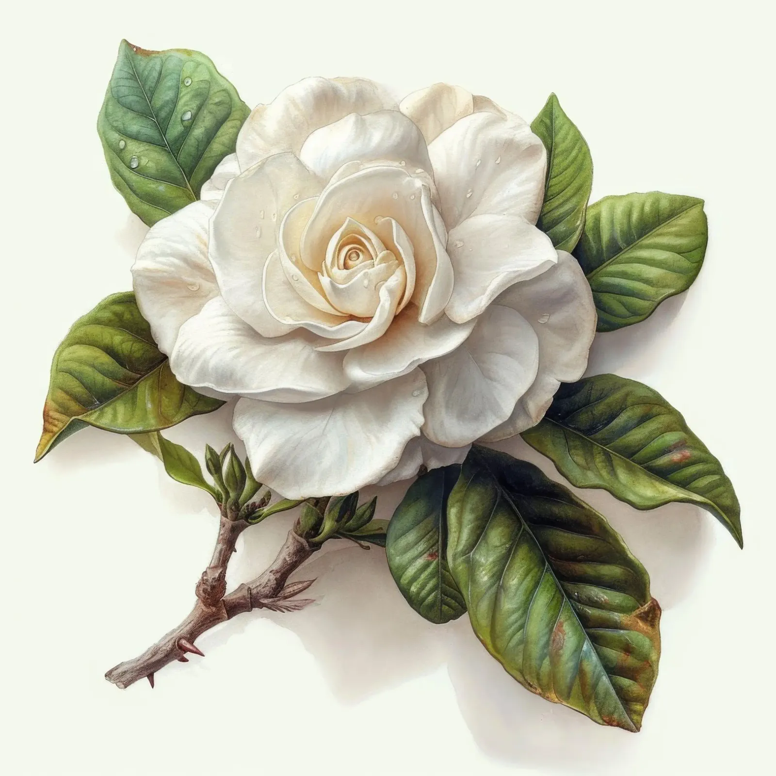 Fiore di gardenia 4 poster con telaio in alluminio da Bold Blooms