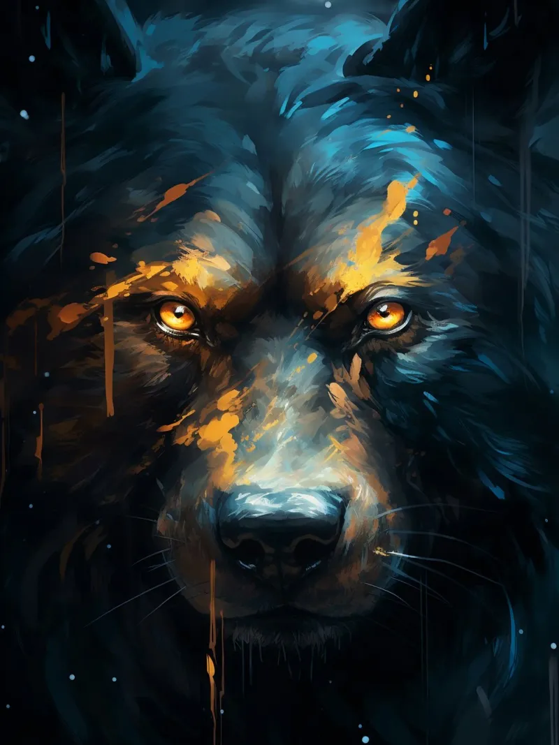Bear Fantasy 2 canvas met Baklijst van Mateo