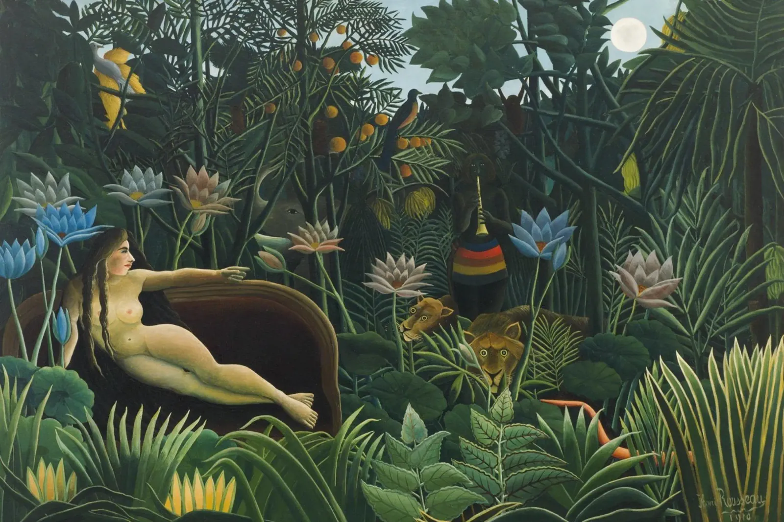 Henri Rousseau - Il sogno poster con telaio in alluminio da Timeless Artworks