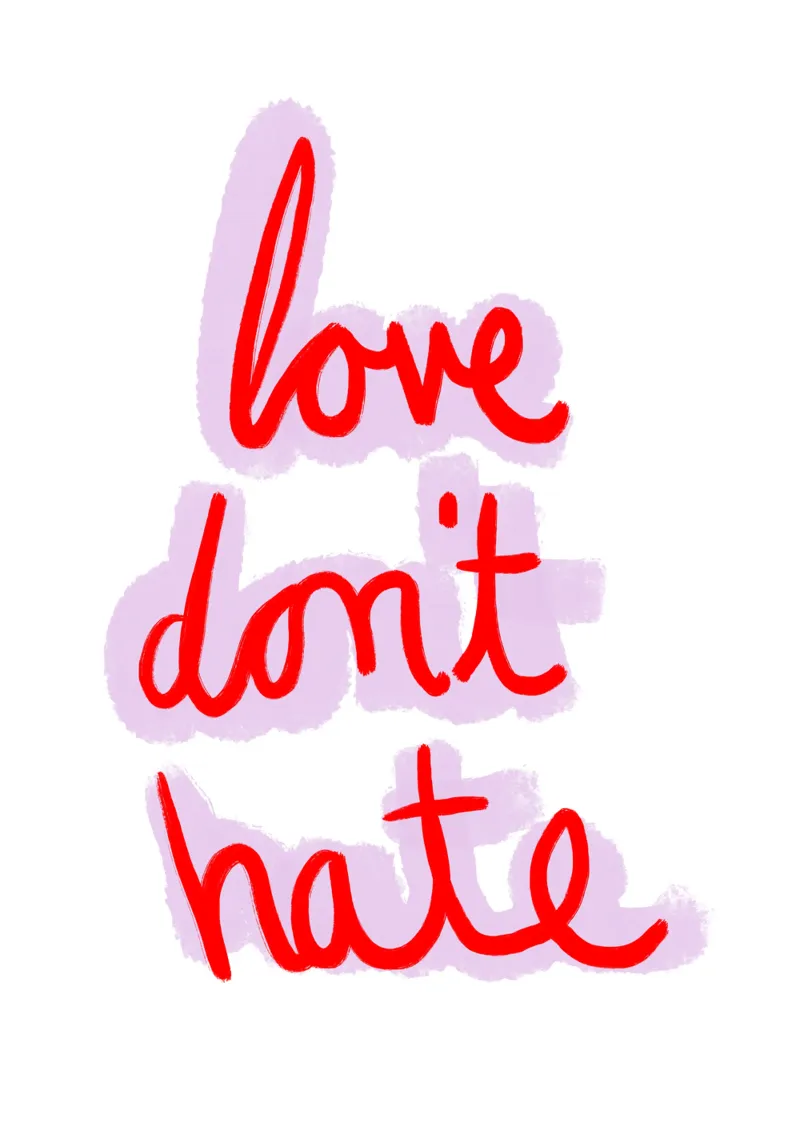love don't hate pellicola backlit da Poster Print Studio