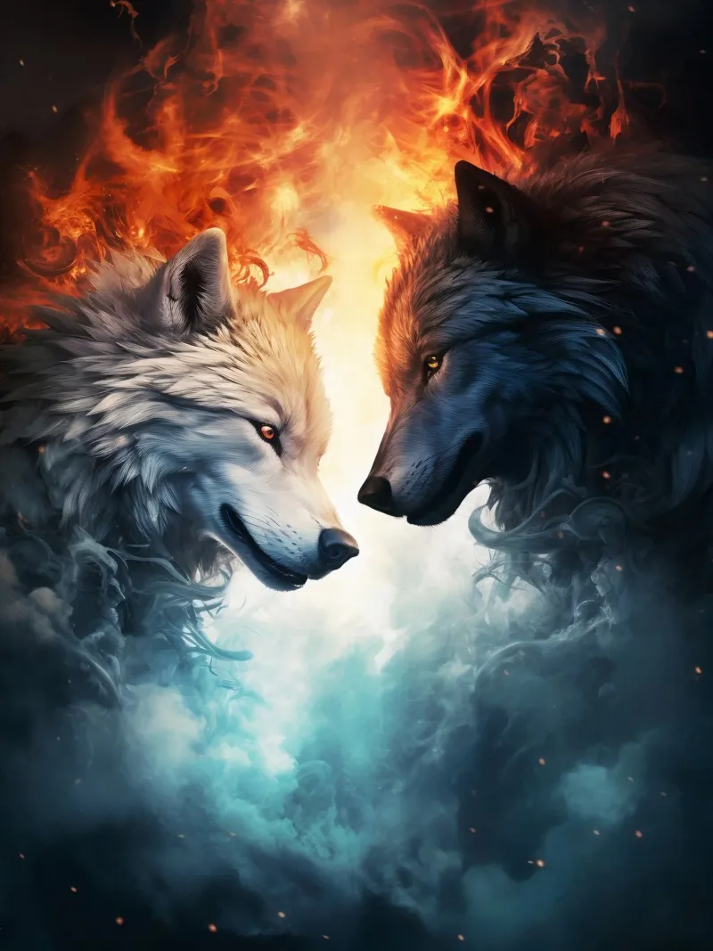 Wolves Fantasy hahnemühle by Mateo