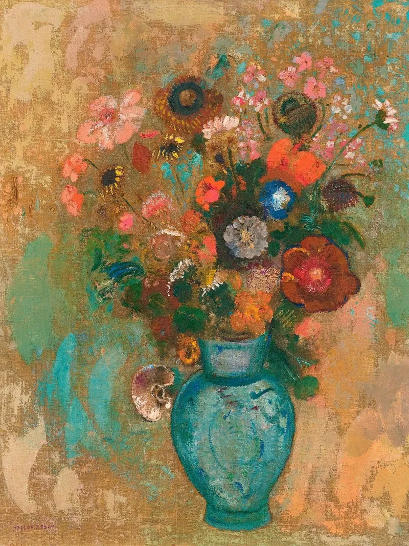 Odilon Redon - Fiori in un vaso blu pellicola backlit da Timeless Artworks