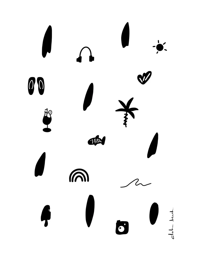 Beach Life poster con telaio in plastica da LIMITED EDITION LETTERS
