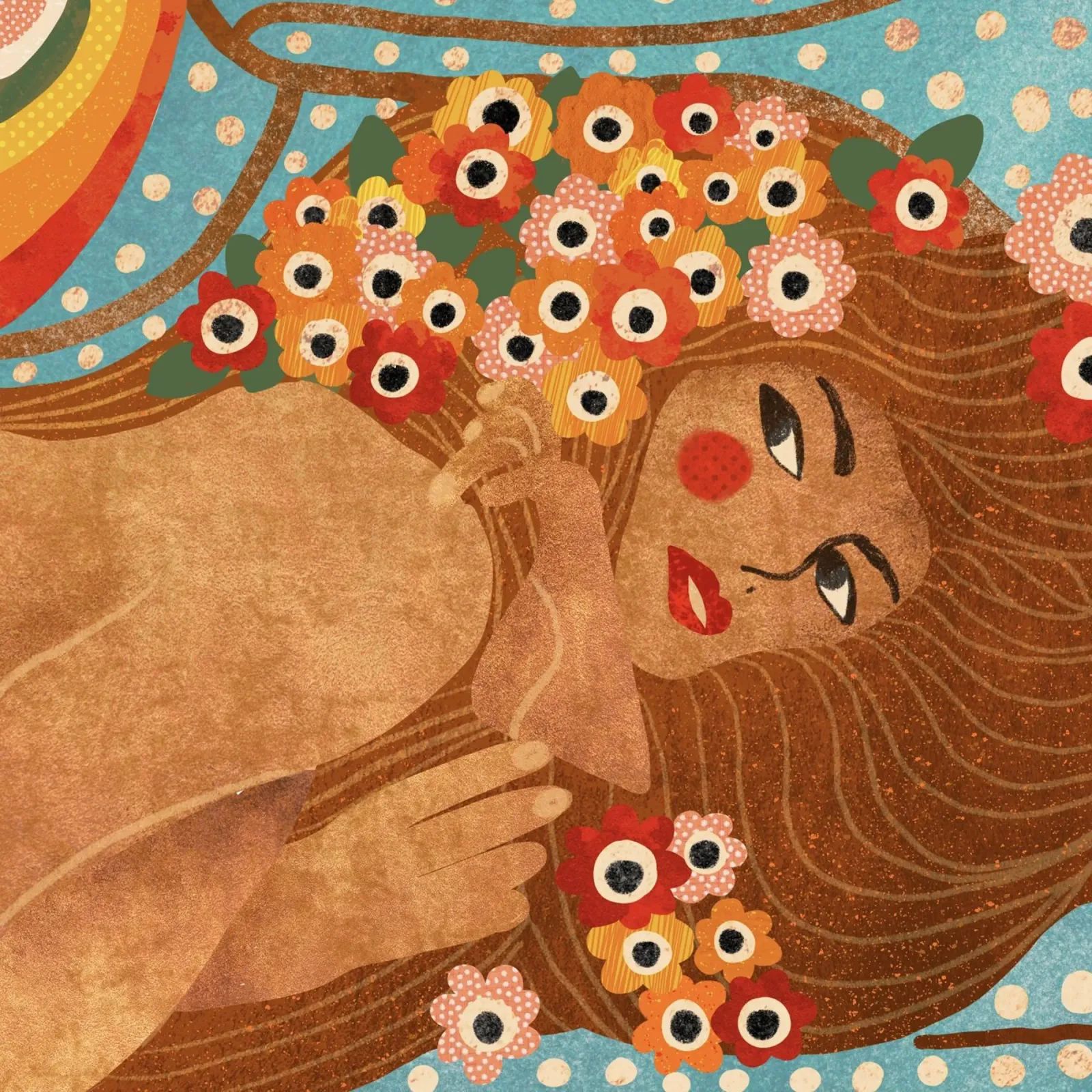 Klimt lady poster con telaio in plastica da GigiRosado
