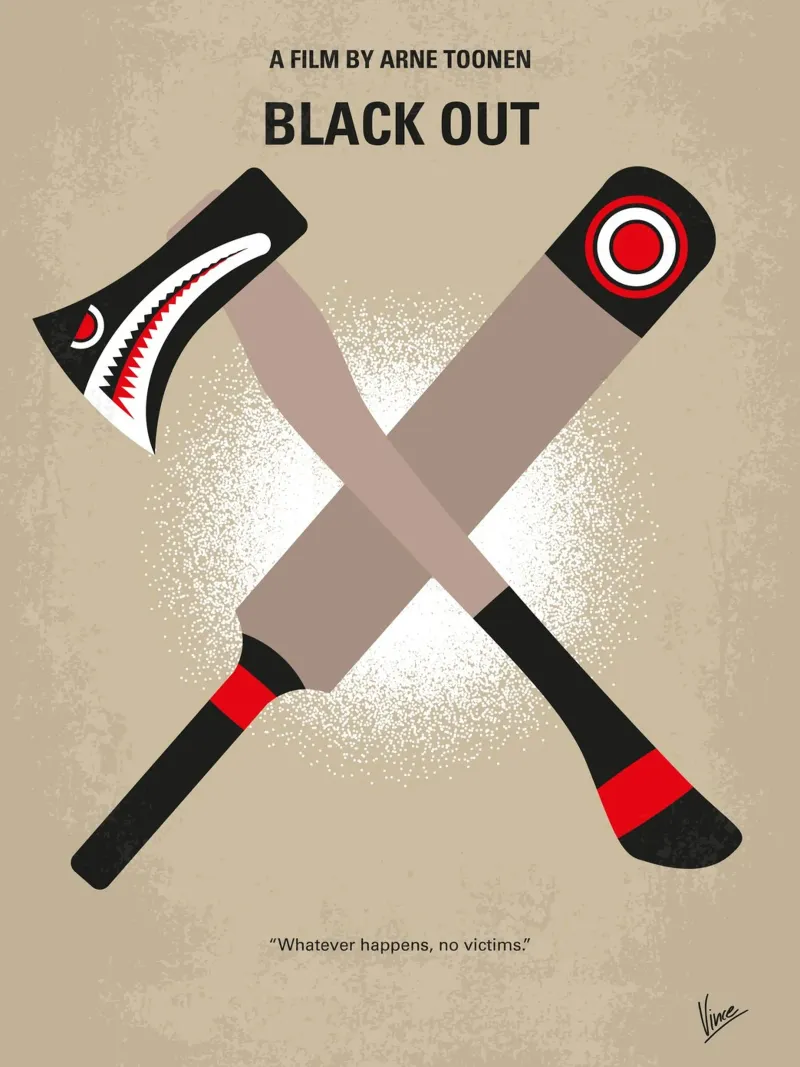 No1064 My Black Out minimal movie poster plexiglass da Chungkong