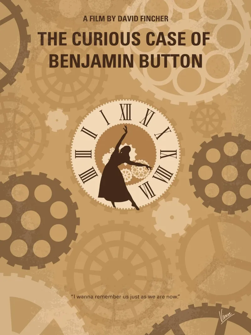 No1068 My Curious Case of Benjamin Button minimal movie post metacrilato de Chungkong