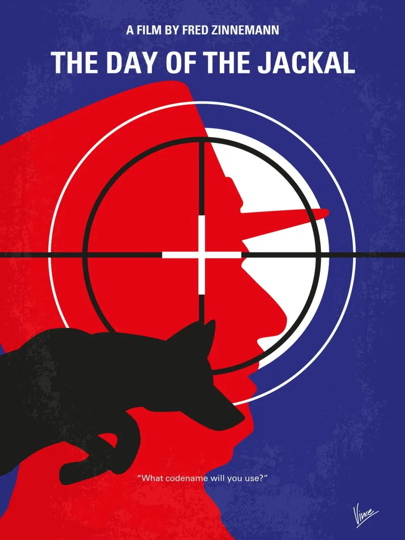No1087 My The Day of the Jackal minimal movie poster carta hahnemühle da Chungkong