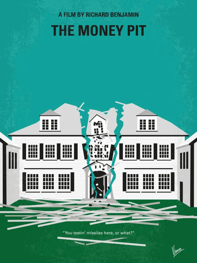 No1091 My The Money Pit minimal movie poster poster con telaio in legno da Chungkong