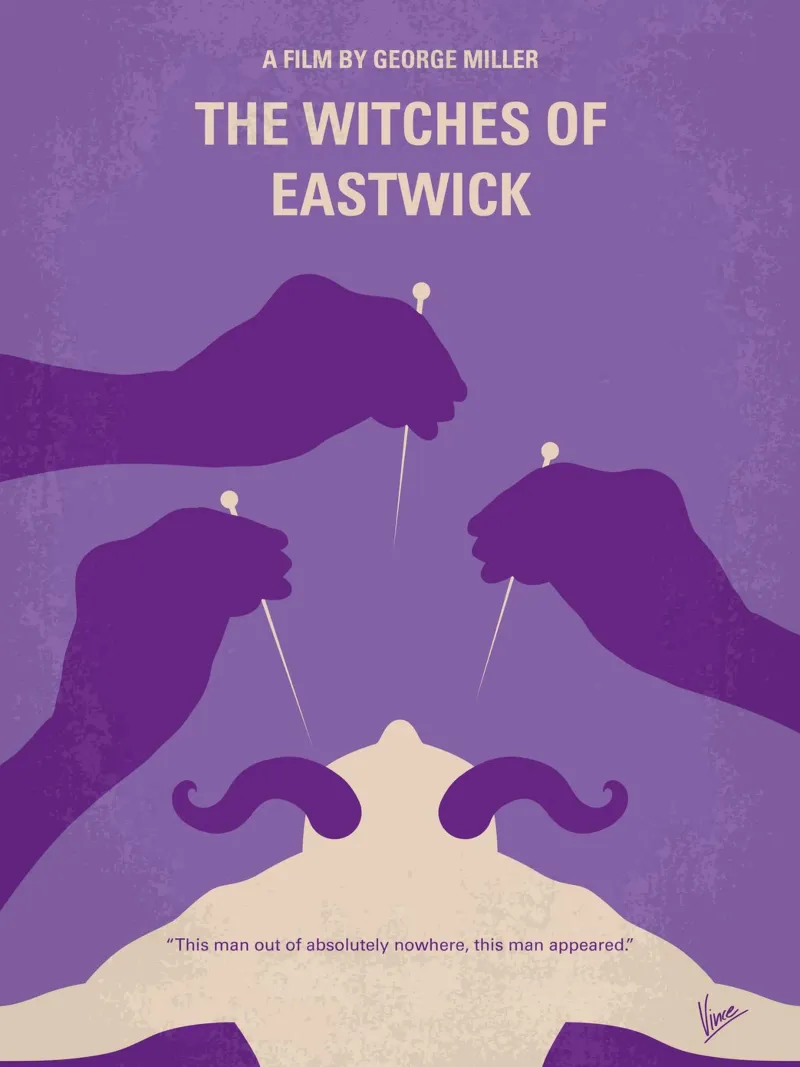No1097 My The Witches of Eastwick minimal movie poster pellicola backlit da Chungkong