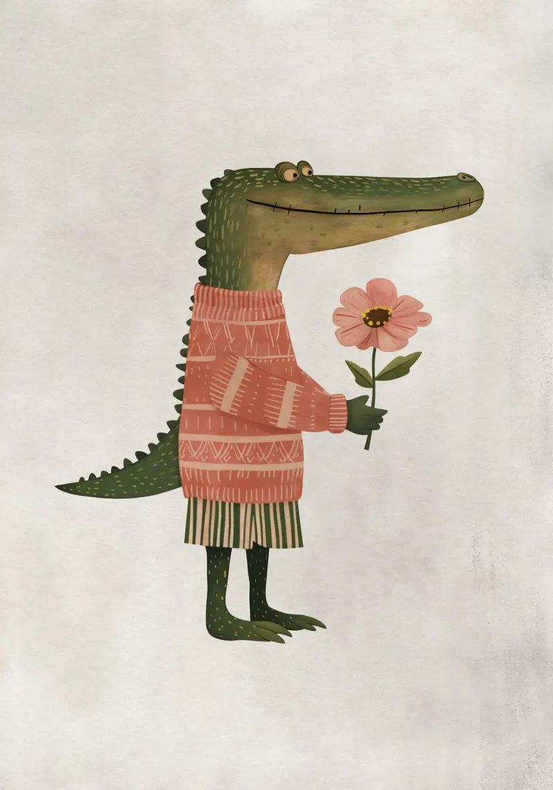 Boho Nursery 5 Crocodile pellicola backlit da Boho Print Collection