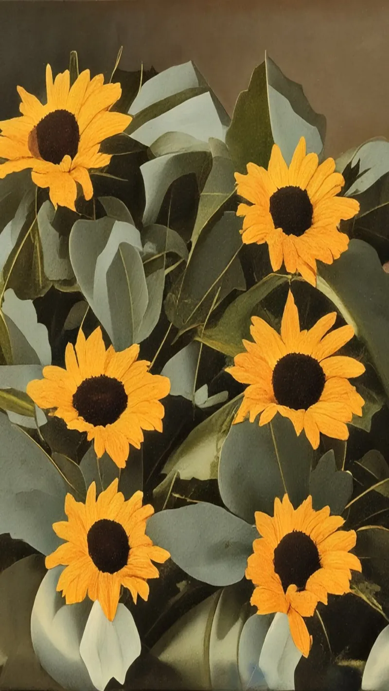Girasoli_1 poster con telaio in alluminio da Impressionismus by LK
