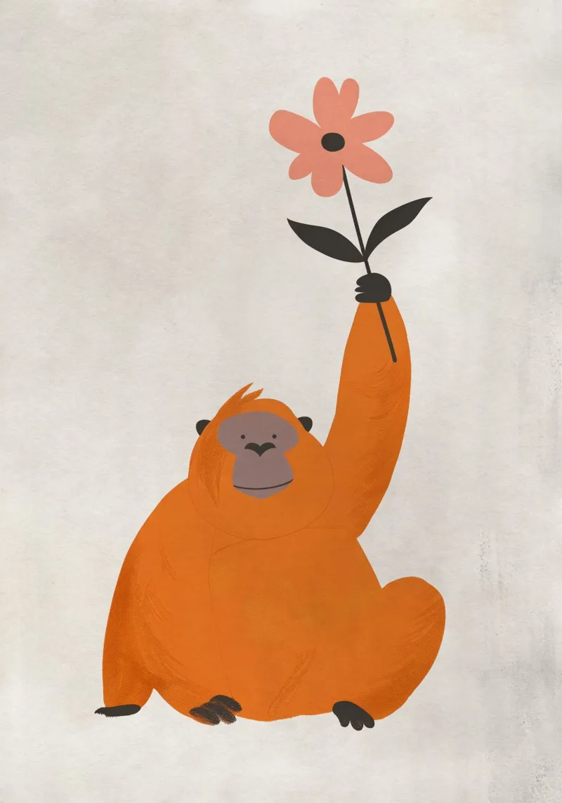 Boho Nursery 5 Monkey 1 carta hahnemühle da Boho Print Collection