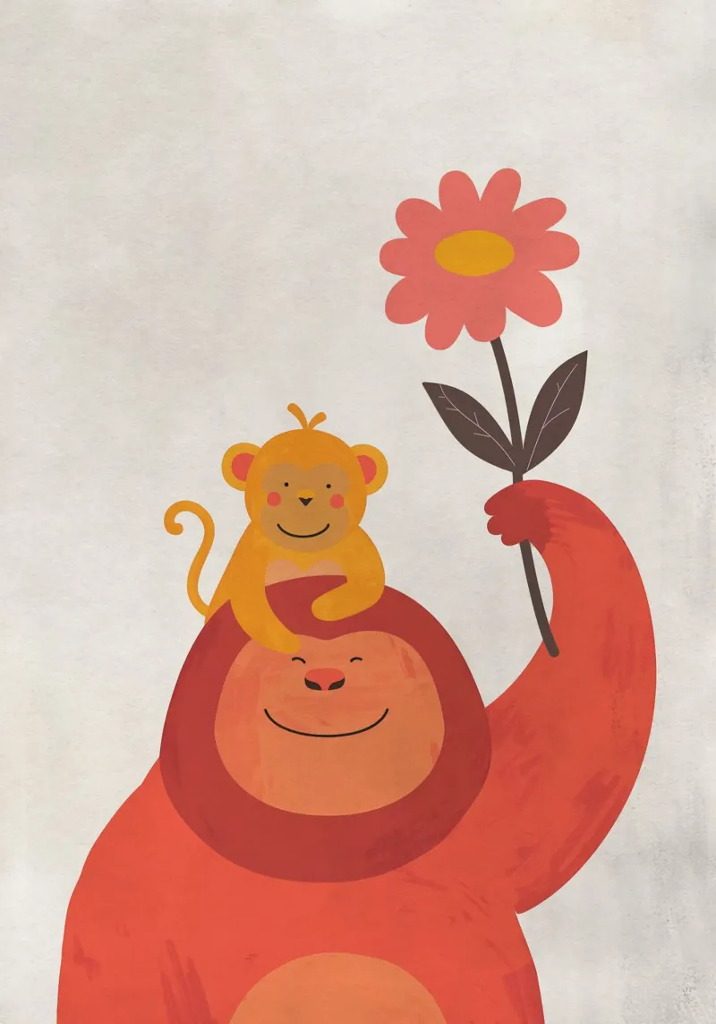 Boho Nursery 5 Monkey 2 carta hahnemühle da Boho Print Collection