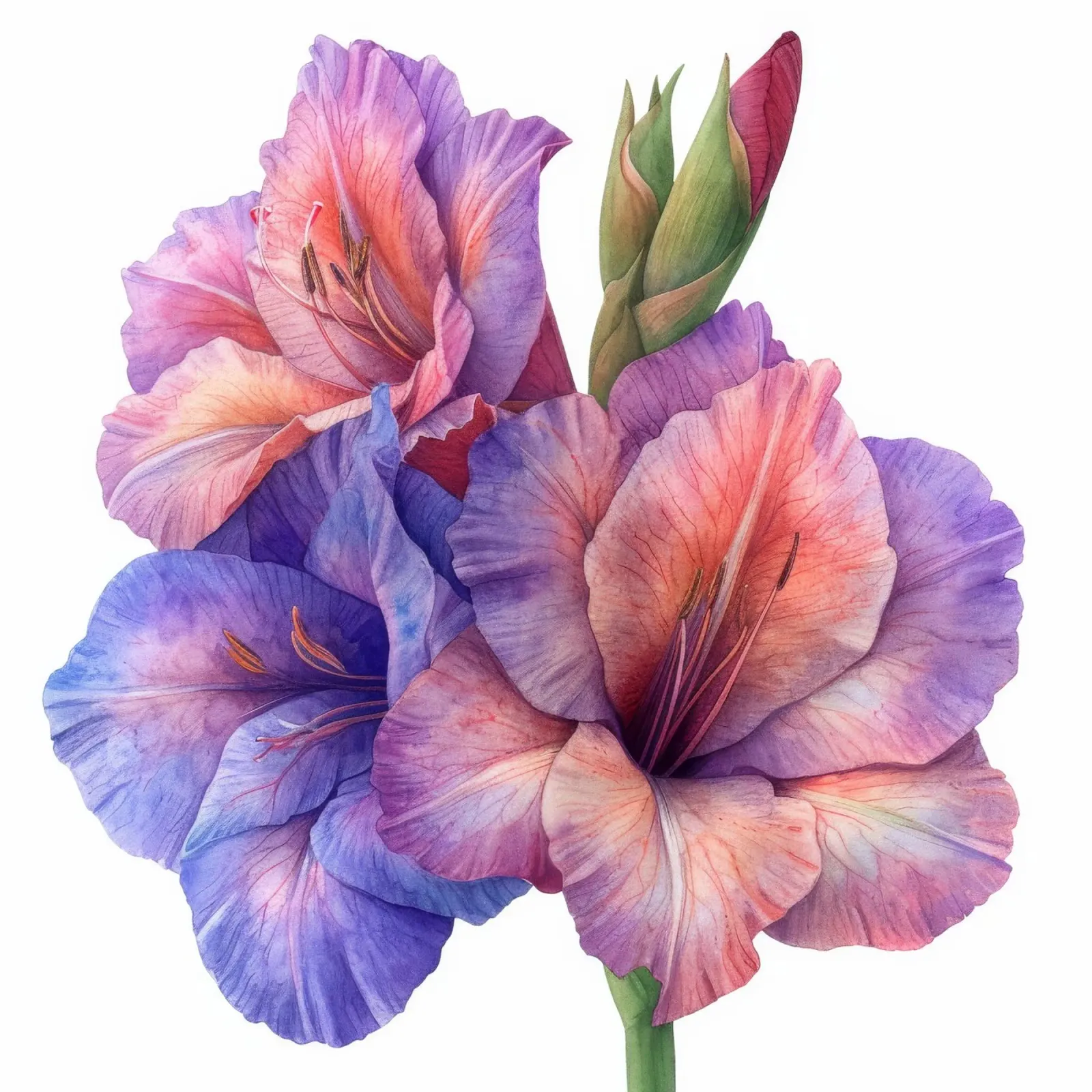 Fiore di gladiolo 1 poster con telaio in legno da Bold Blooms