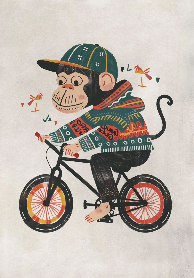 Boho Nursery 6 Monkey Poster von Boho Print Collection