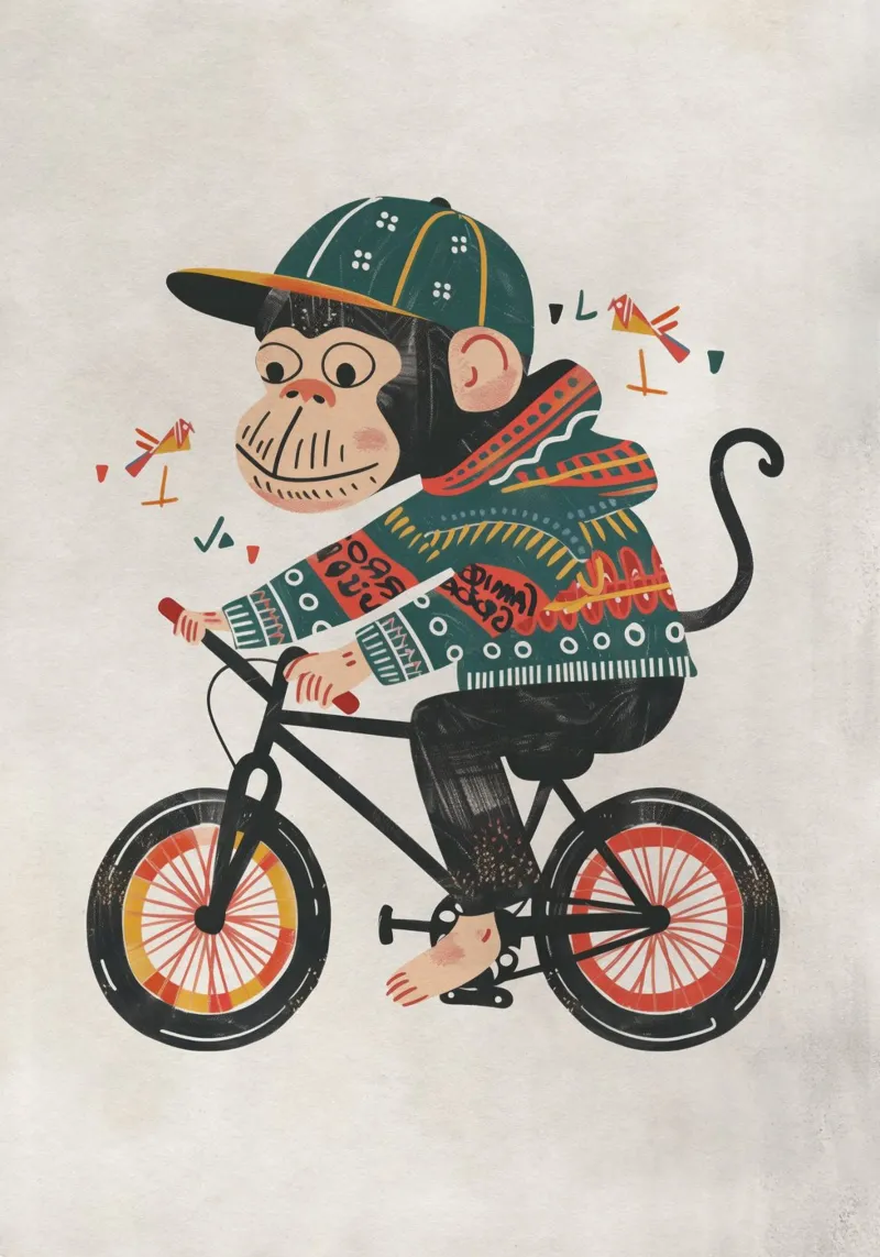 Boho Nursery 6 Monkey carta hahnemühle da Boho Print Collection