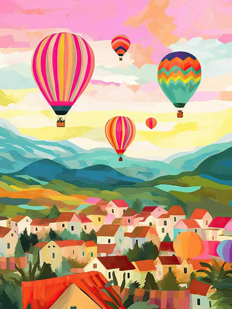 Cappadocia, Turchia, Viaggio con le mongolfiere carta hahnemühle da Peaches Art Prints