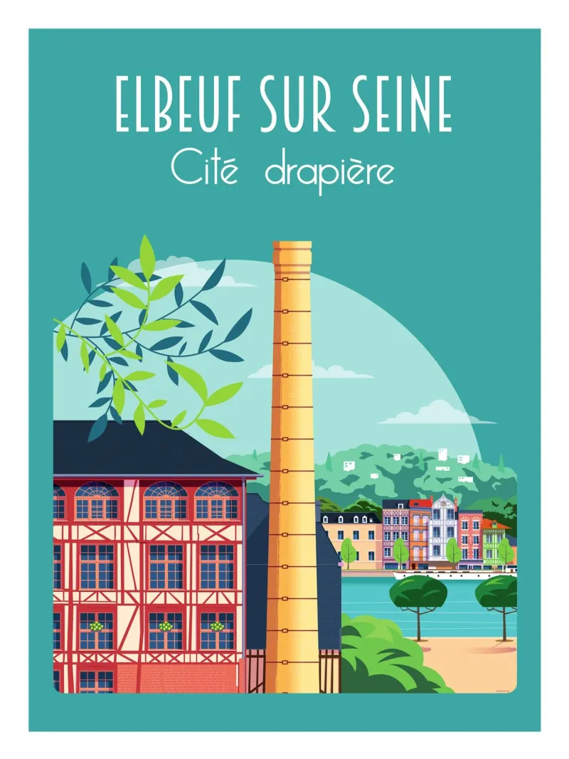 Elbeuf sur Seine poster con telaio in plastica da Raphaël Delerue