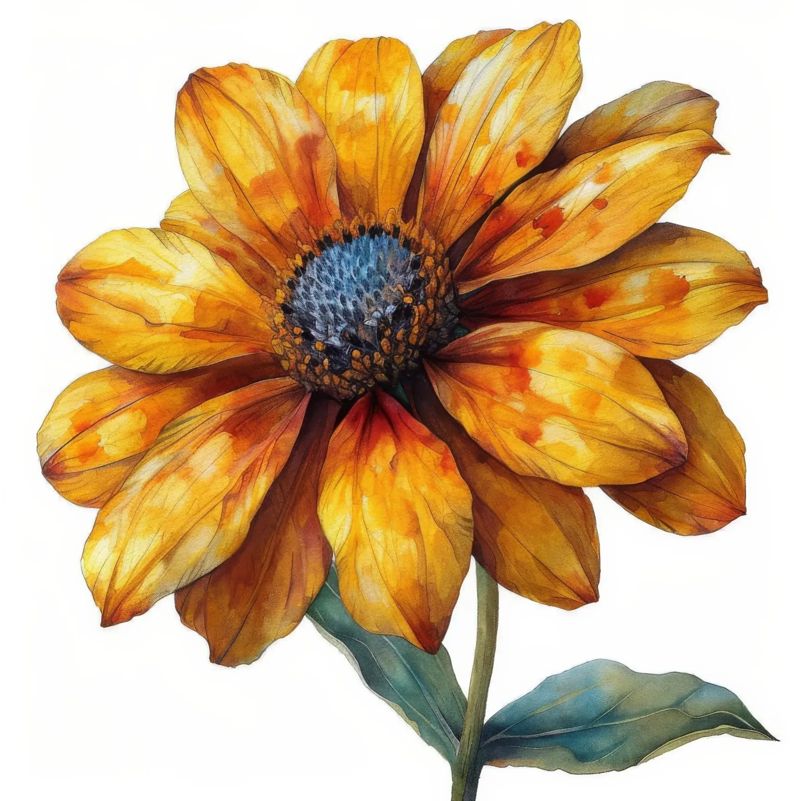 Fiore di Helenium 3 carta hahnemühle da Bold Blooms