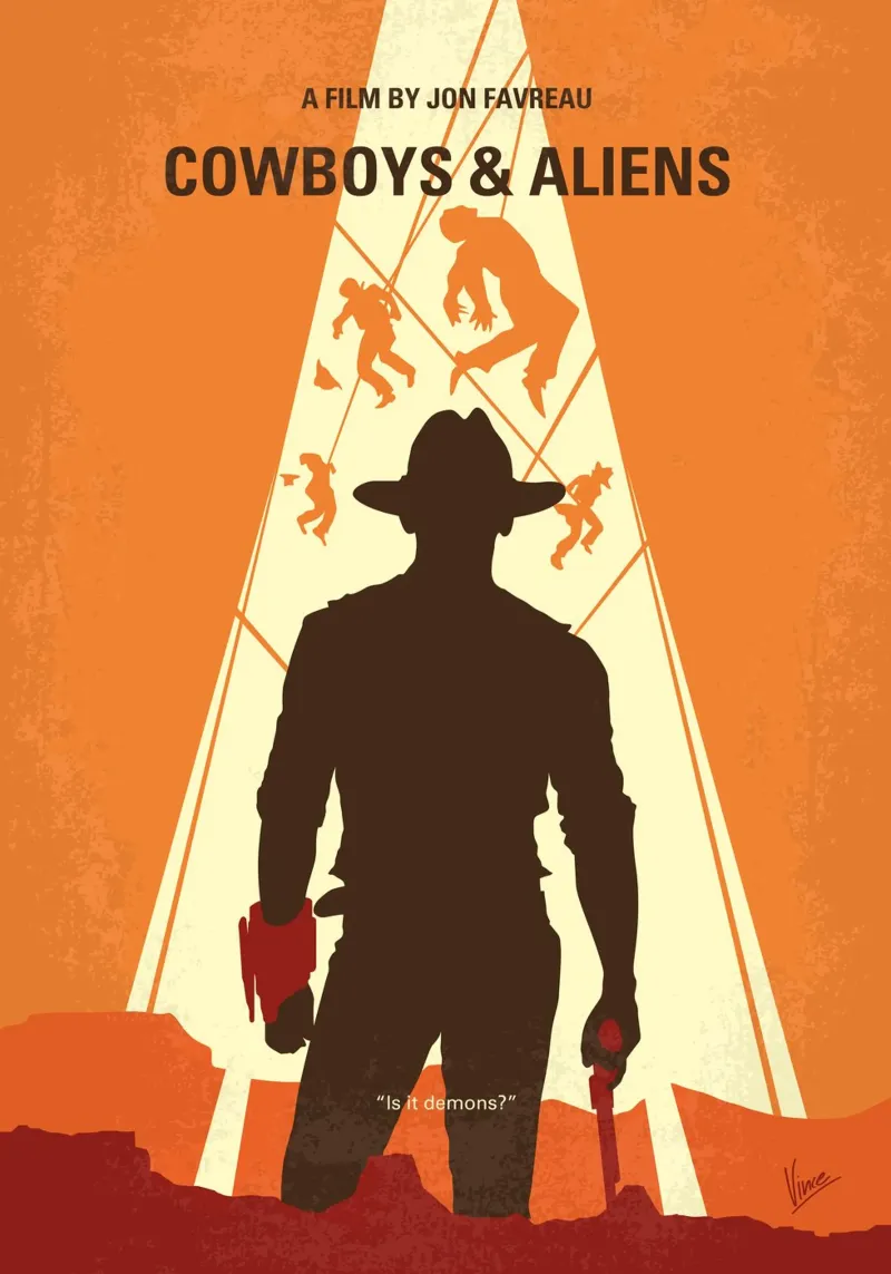 No1105 My Cowboys and Aliens minimal movie poster pellicola backlit da Chungkong