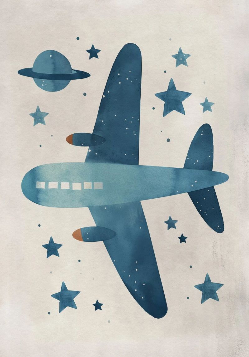 Boho Nursery 11 Plane poster by Boho Print Collection