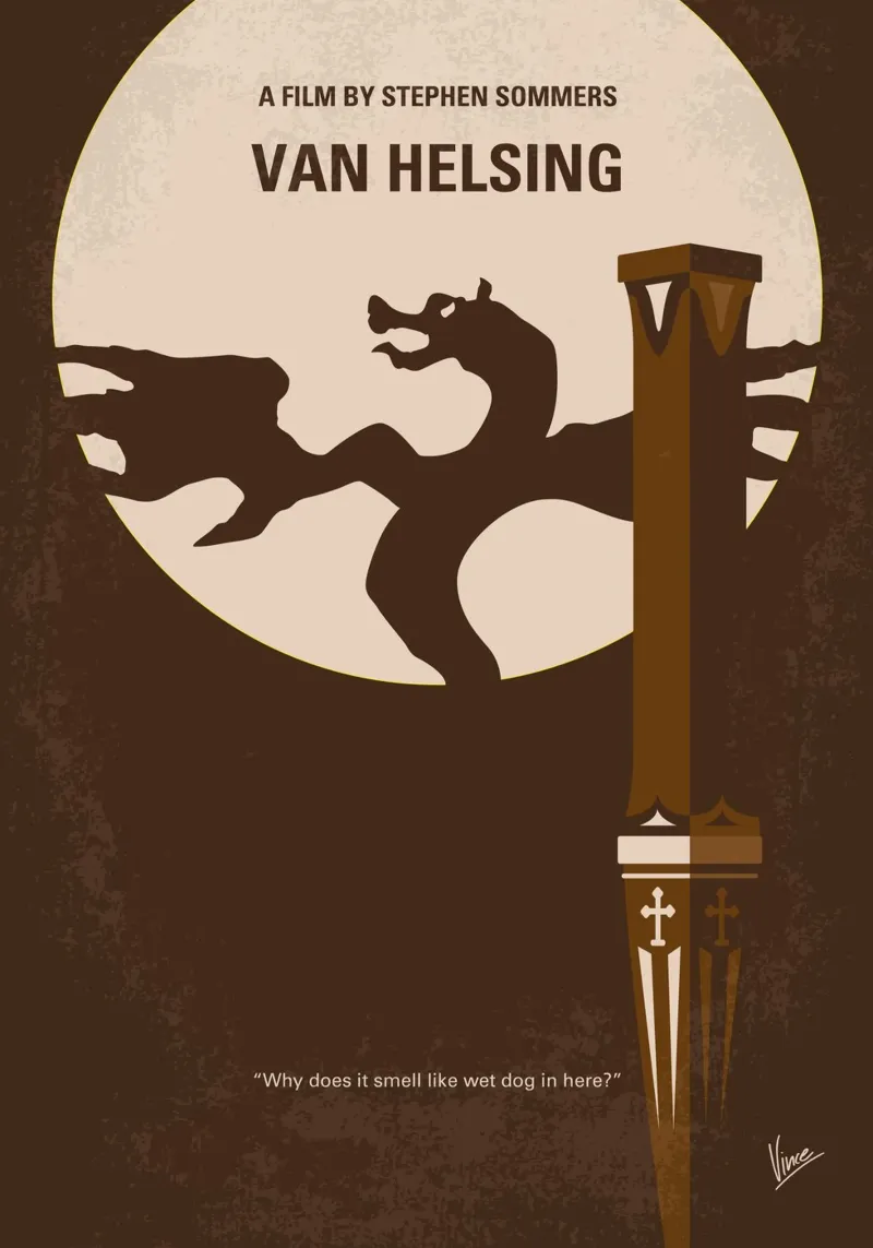 No1107 My Van Helsing minimal movie poster pellicola backlit da Chungkong