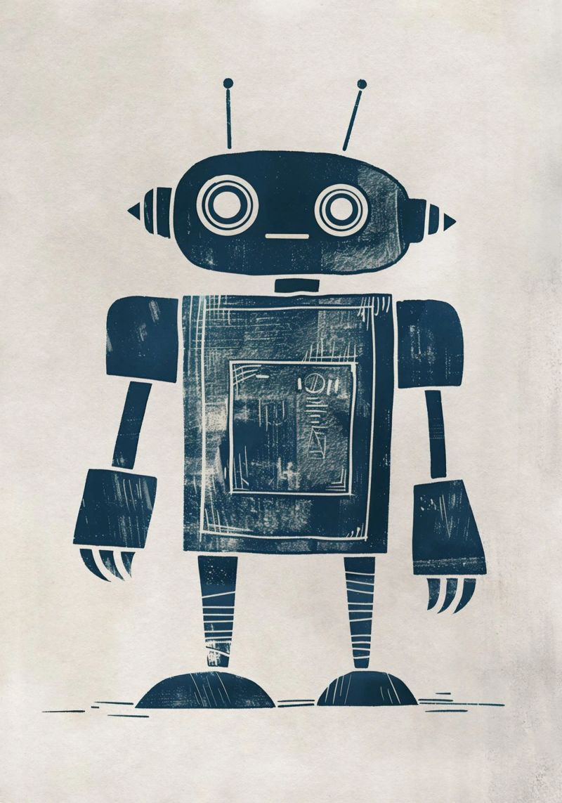 Boho Nursery 12 Robot pellicola backlit da Boho Print Collection