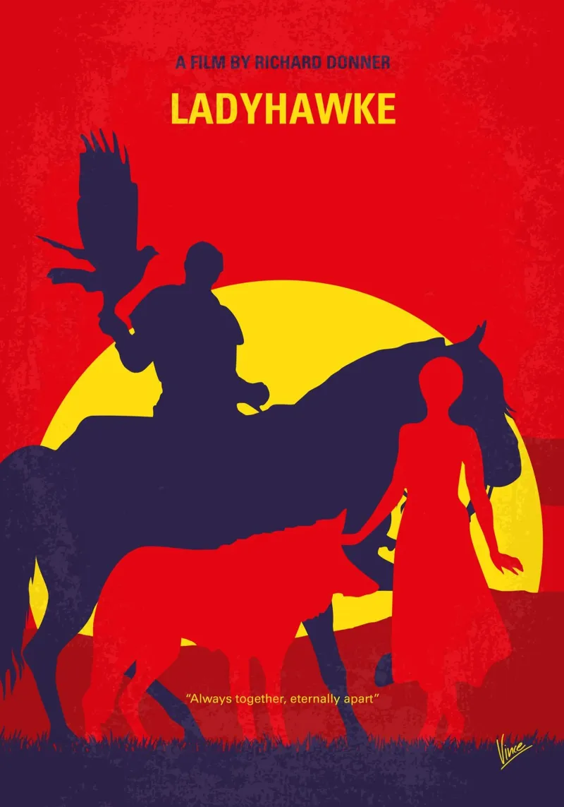 No1112 My Ladyhawke minimal movie poster hahnemühle van Chungkong