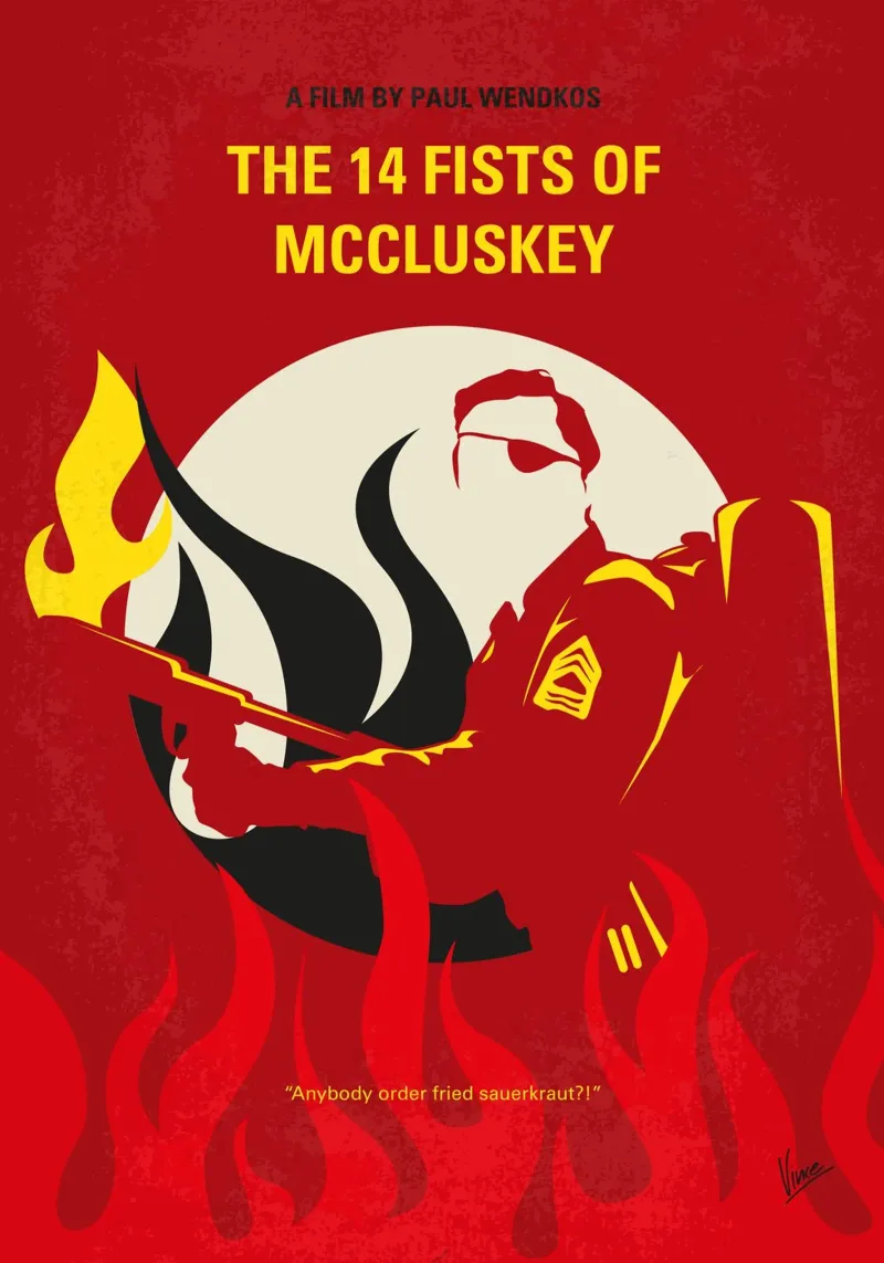 No1118 My The 14 Fists of McCluskey minimal movie poster poster con telaio in legno da Chungkong
