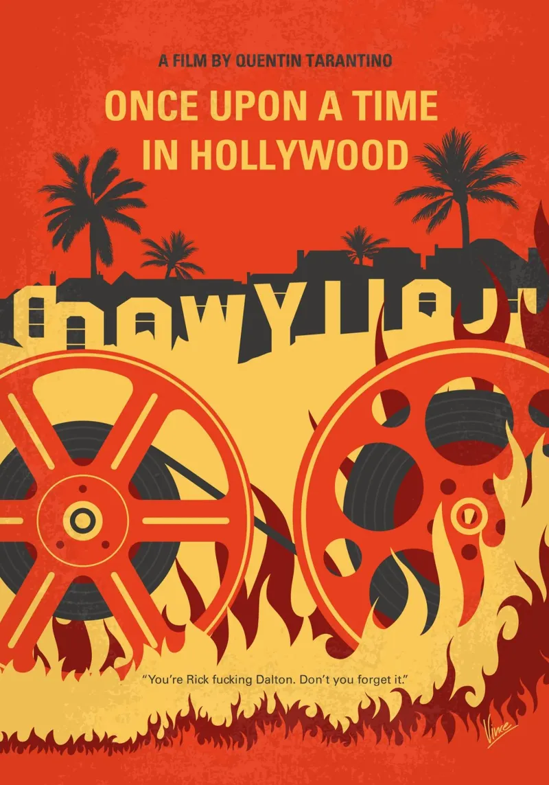 No1120 My Once Upon a Time in Hollywood minimal movie poster pellicola backlit da Chungkong