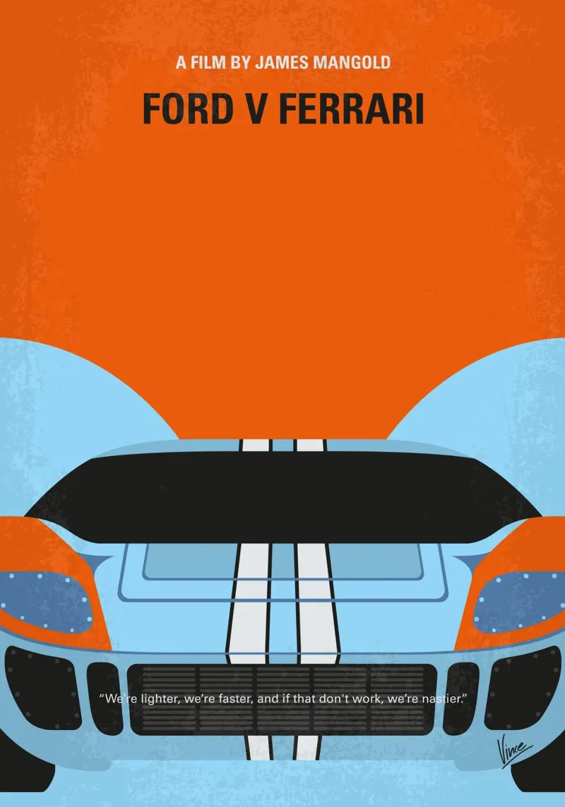 No1121 My Lemans 66 minimal movie poster alluminio dibond da Chungkong