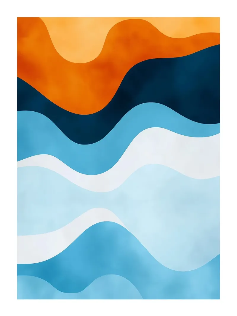 Onde astratte poster con telaio in alluminio da DWA