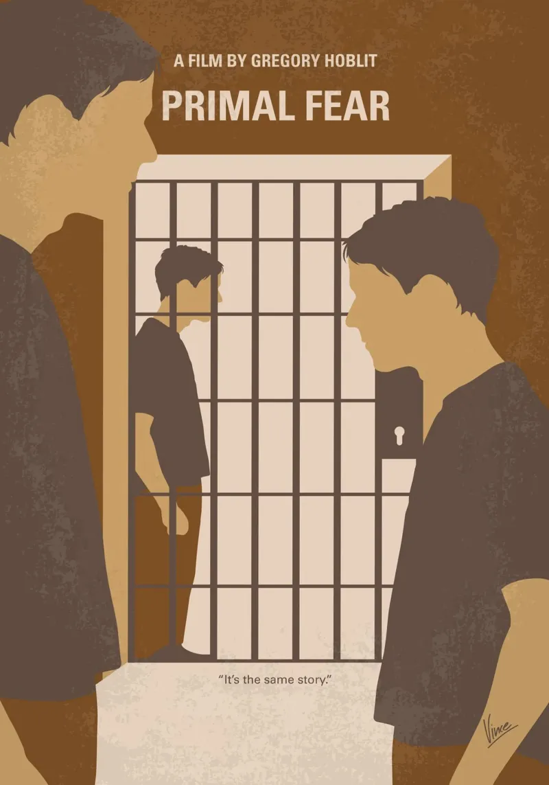 No1127 My Primal Fear minimal movie poster carta hahnemühle da Chungkong