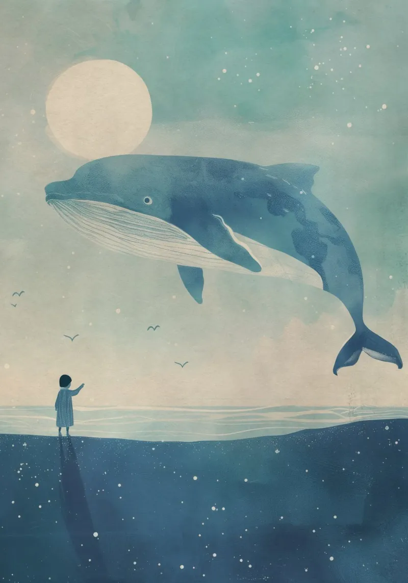 Boho Nursery 14 Whale pellicola backlit da Boho Print Collection