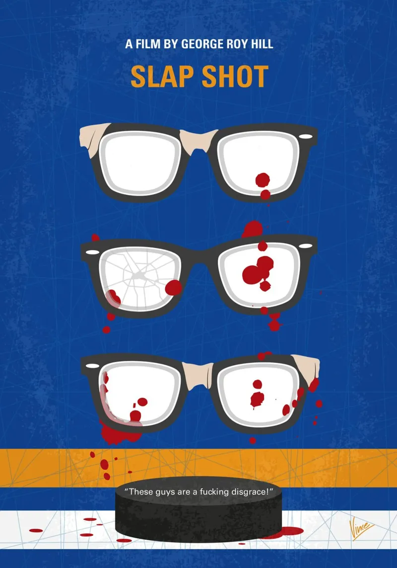 No1130 My Slap Shot minimal movie poster poster da Chungkong