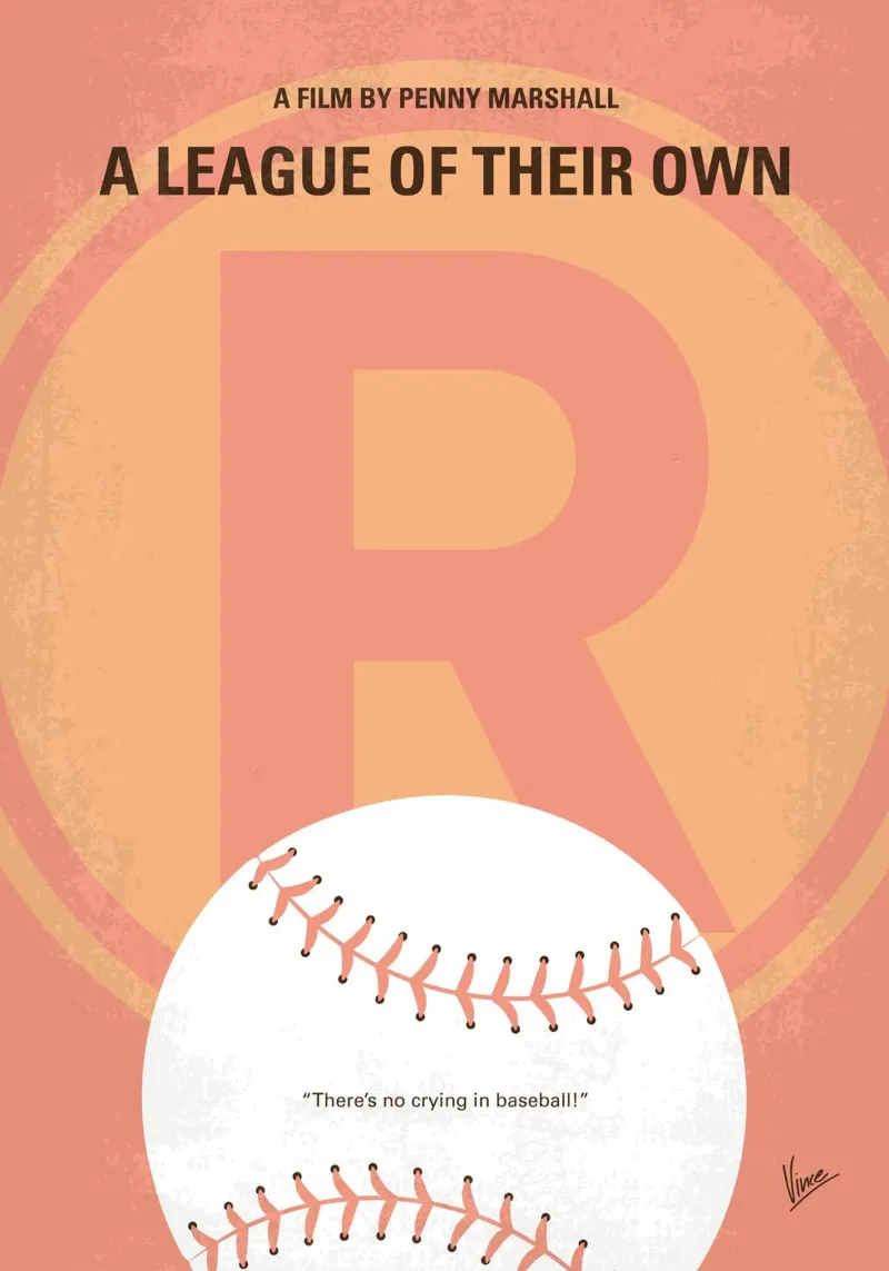 No1133 My A League of their Own minimal movie poster poster con telaio in plastica da Chungkong