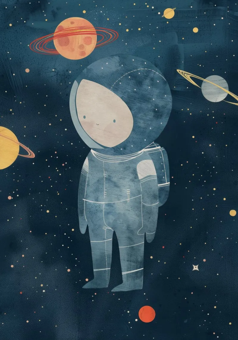 Boho Nursery 15 Astronaut Boy pellicola backlit da Boho Print Collection