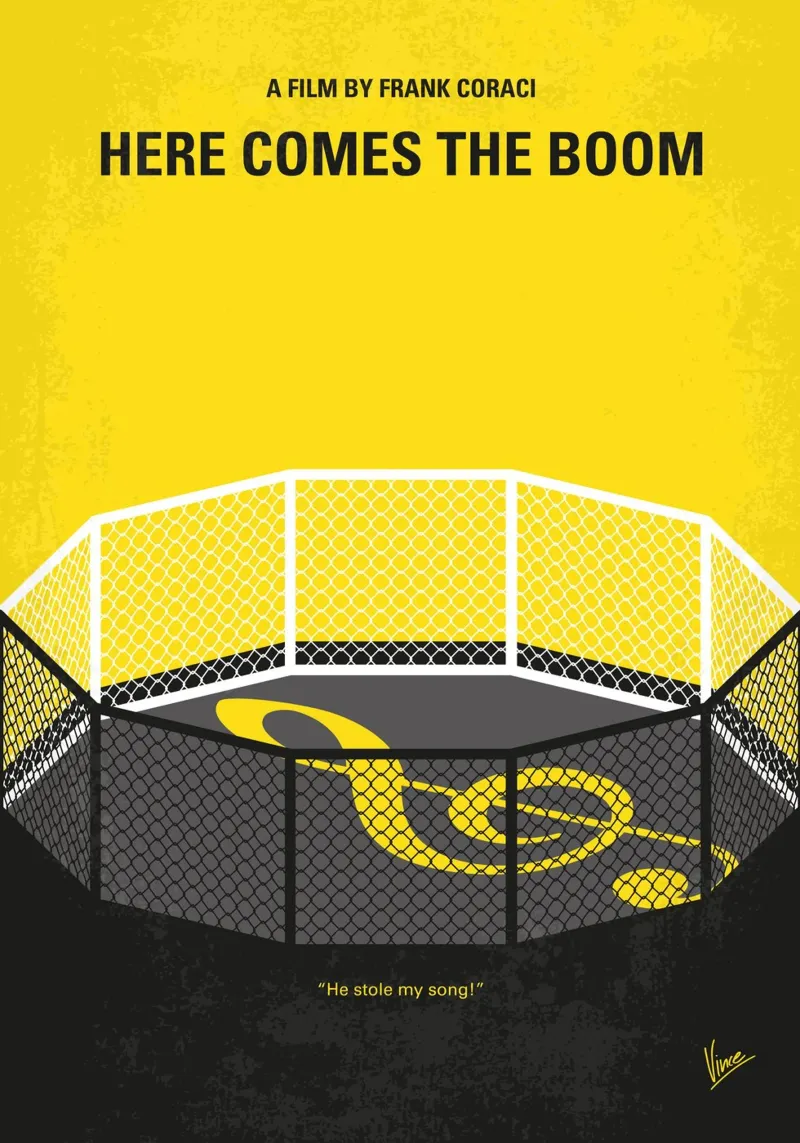 No1142 My Here Comes the Boom minimal movie poster plexiglass da Chungkong