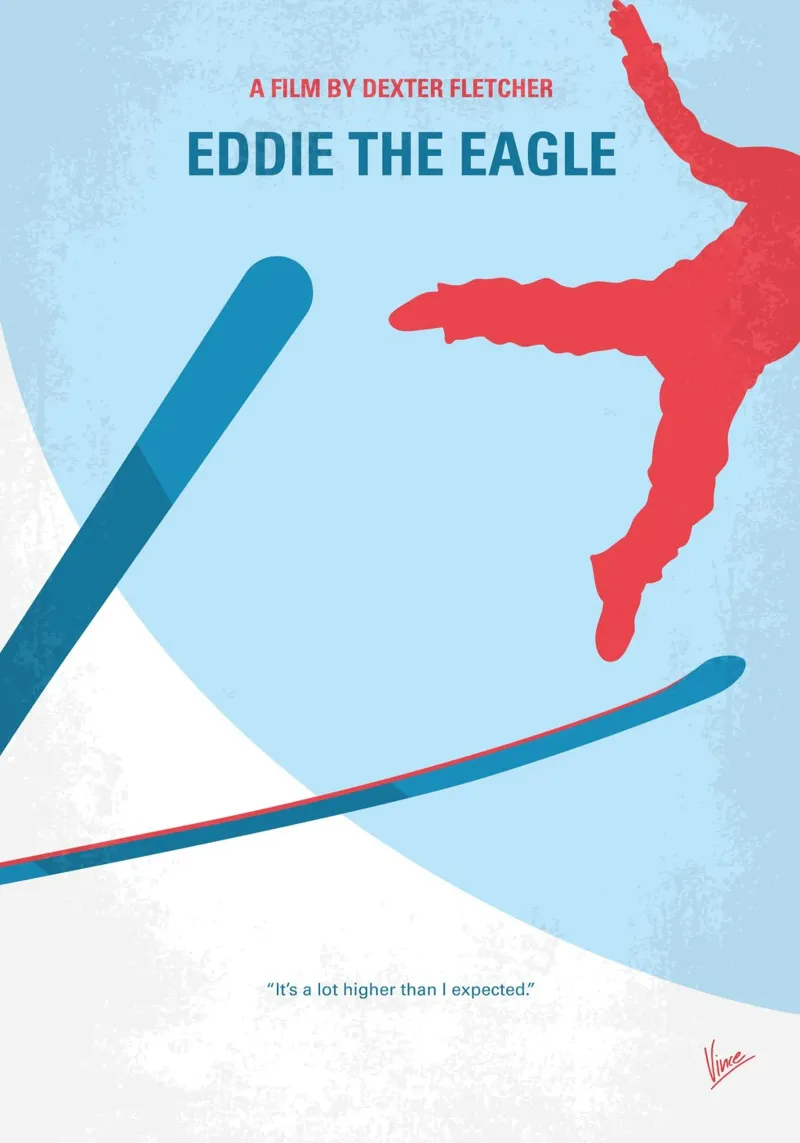 No1143 My Eddie the Eagle minimal movie poster pellicola backlit da Chungkong