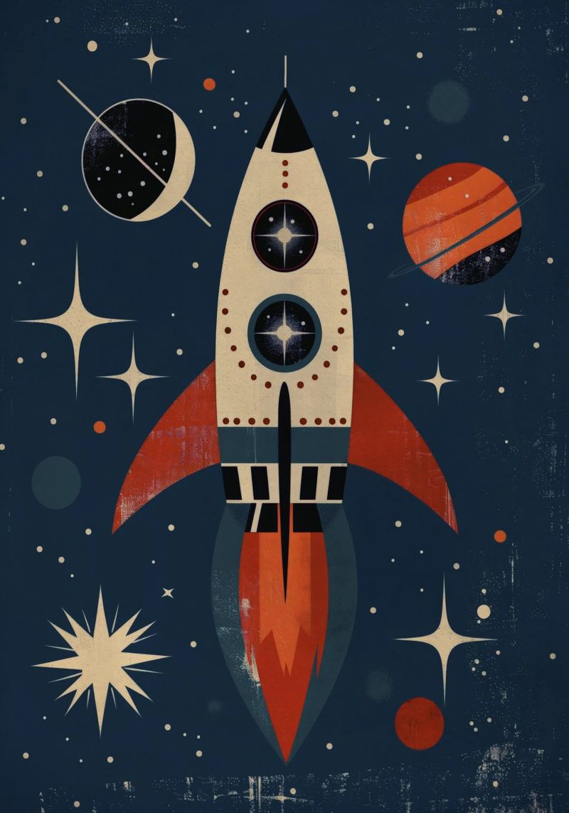 Boho Nursery 15 Rocket pellicola backlit da Boho Print Collection