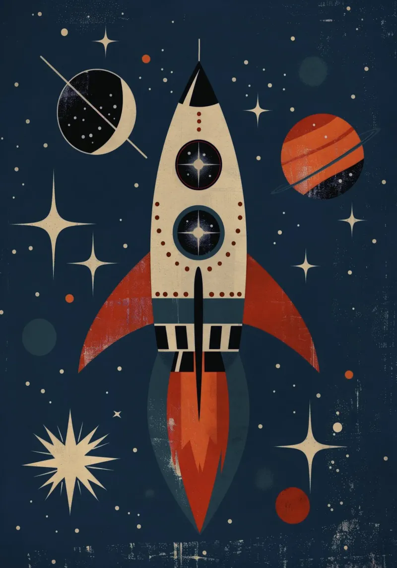 Boho Nursery 15 Rocket pellicola backlit da Boho Print Collection