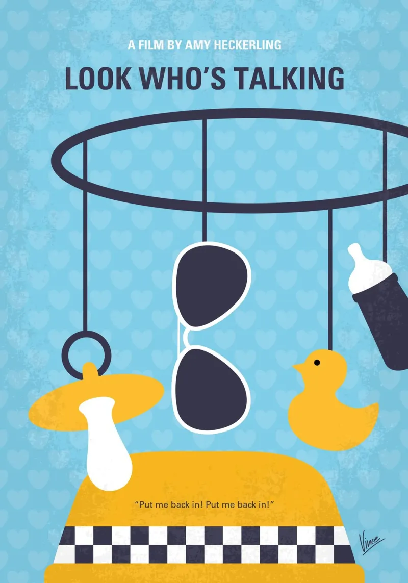 No1148 My Look Who is Talking minimal movie poster poster con marco de aluminio de Chungkong